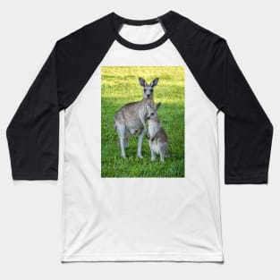 Eastern Grey Kangaroo and Joey Baseball T-Shirt